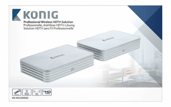 König König KN-WLHDMI20 Draadloze HDMI Zender 1080p / 3D - Bereik 100 m König König KN-WLHDMI20 Draadloze HDMI Zender 1080p / 3D - Bereik 100 m
