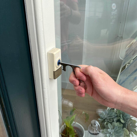 Mobiele deuropener Paean zilver black look met touchscreen ondersteuning Mobiele deuropener Paean zilver black look met touchscreen ondersteuning