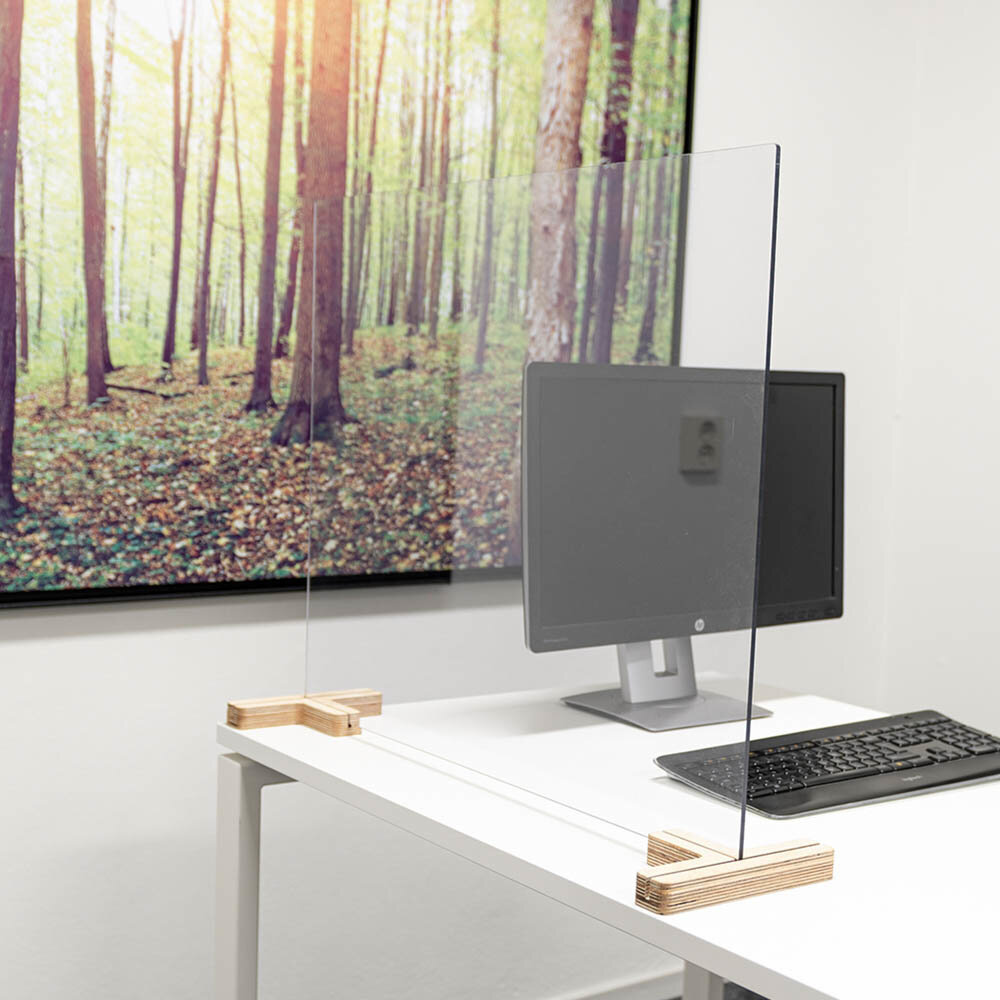 Scheidingsscherm voetstuk plexiglas Scheidingsscherm voetstuk plexiglas