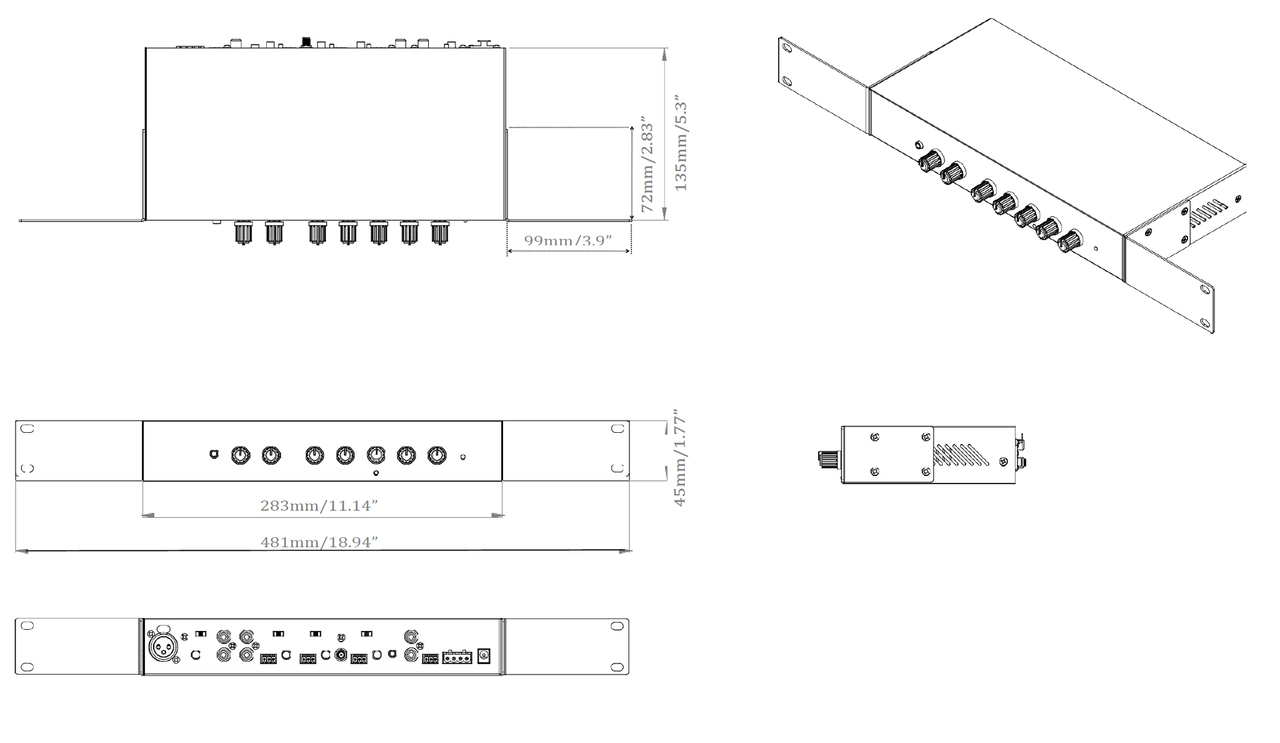 Vision Vision AV-1900 audiomixer-versterker Vision Vision AV-1900 audiomixer-versterker