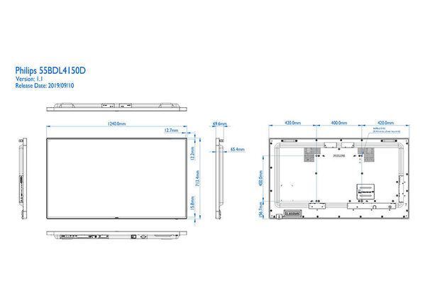 Philips Philips 55BDL4150D 4K D-Line-scherm Philips Philips 55BDL4150D 4K D-Line-scherm