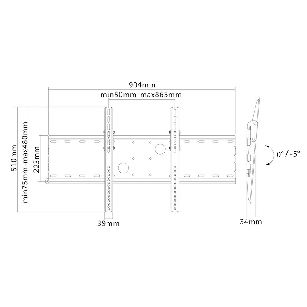 Newstar Newstar PLASMA-W100BLACK flatscreen muurbeugel Newstar Newstar PLASMA-W100BLACK flatscreen muurbeugel