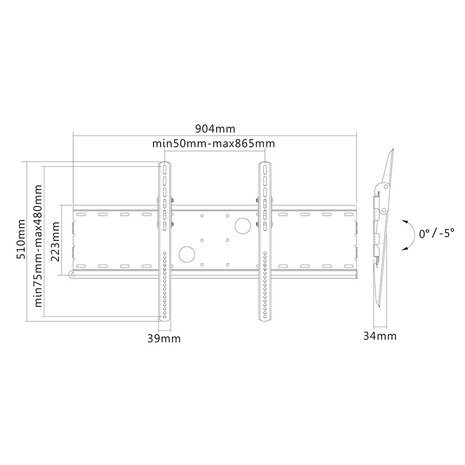 Newstar Newstar PLASMA-W100BLACK flatscreen muurbeugel Newstar Newstar PLASMA-W100BLACK flatscreen muurbeugel