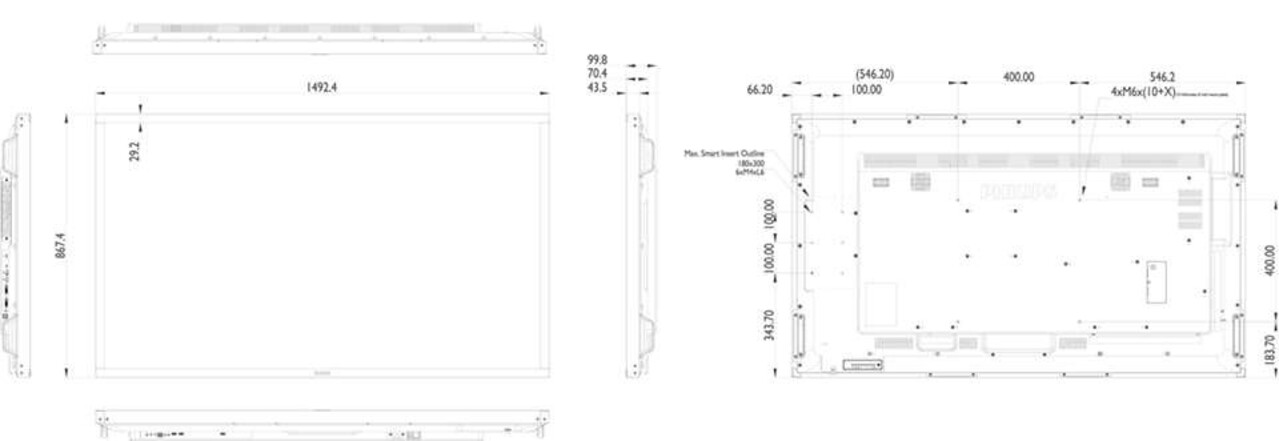 Philips Philips 65BDL3051T/00 FHD Multi-touchdisplay Philips Philips 65BDL3051T/00 FHD Multi-touchdisplay