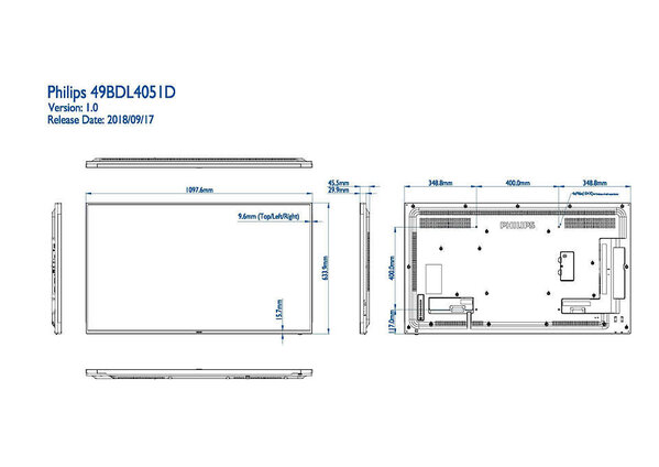 Philips Philips 49BDL4051D/00 D-line scherm Philips Philips 49BDL4051D/00 D-line scherm