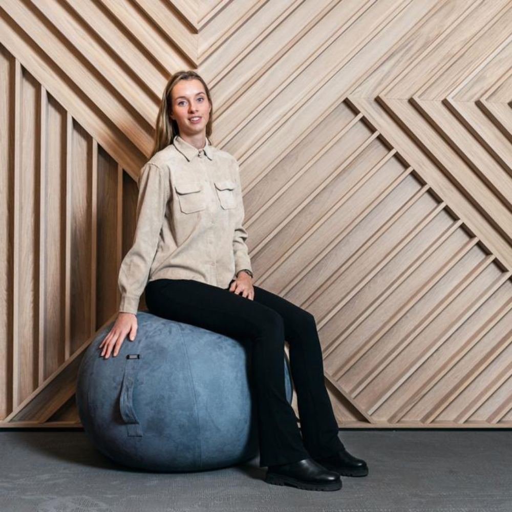 Fruscle Fruscle zitbal suède blauw Fruscle Fruscle zitbal suède blauw