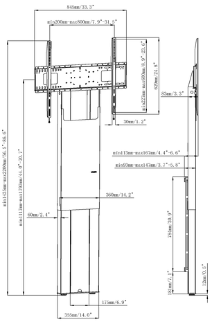 Vision Vision VFM-51 display vloerstandaard Vision Vision VFM-51 display vloerstandaard