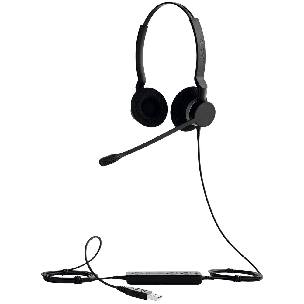 Jabra Jabra BIZ 2300 USB UC Duo Stereofonisch Hoofdband Zwart hoofdtelefoon