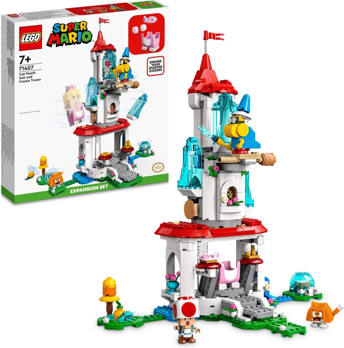Lego LEGO Super Mario Uitbreidingsset: Kat-Peach-uitrusting en IJstoren - 71407
