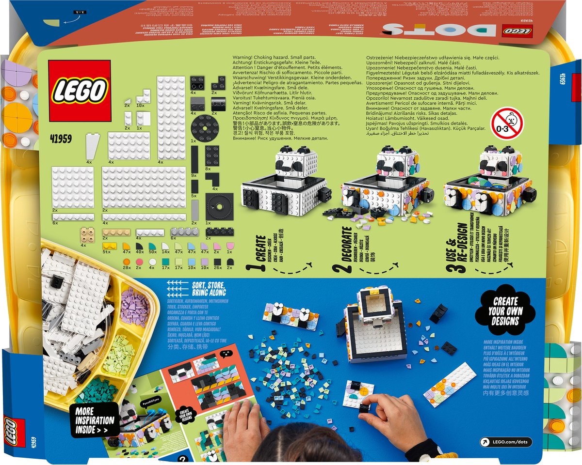 Lego LEGO DOTS Schattige panda bakje - 41959
