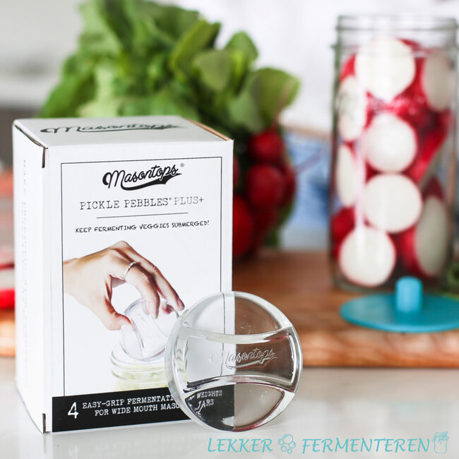 Pickle pebbles glasgewichten wide mouth