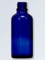 Blauwglas flesje 10 ml., DIN 18 (zonder dop)