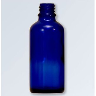 Blauwglas flesje 10 ml., DIN 18 (zonder dop)