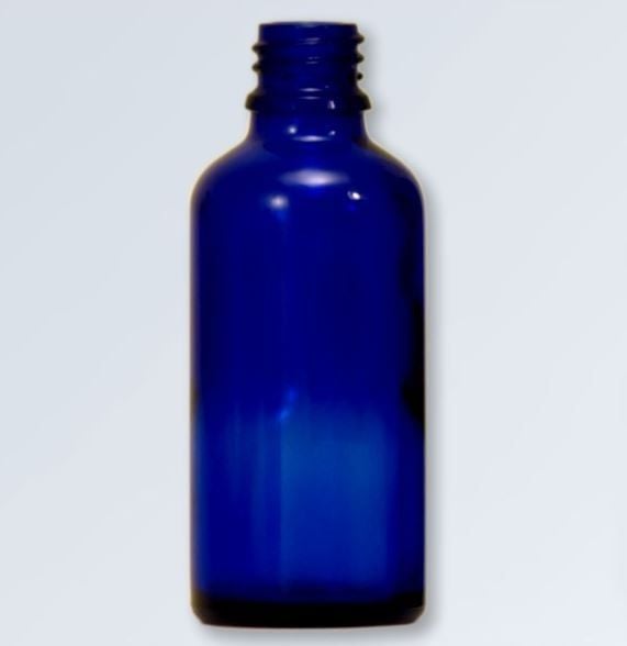 Blauwglas fles 100 ml., DIN 18 (zonder dop)