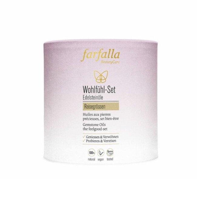 Farfalla Edelsteenolie wellness geschenkset 7 x 10 ml.