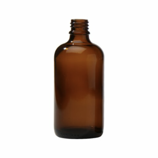 Bruinglas flesje 100 ml., DIN 18 (zonder dop)