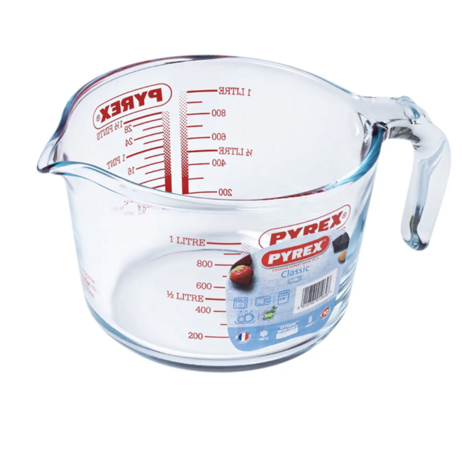 Pyrex maatbeker glas 1 liter