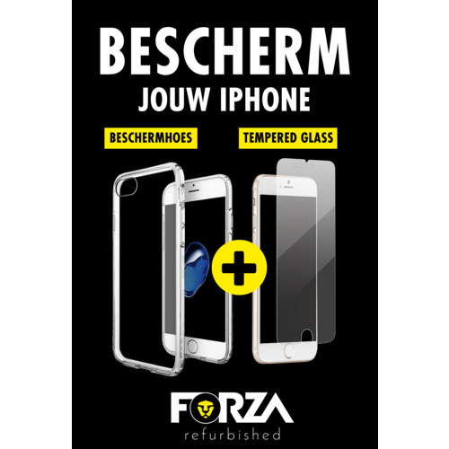 Forza Refurbished Forza iPhone X Transparante hoes + tempered glass Forza Refurbished Forza iPhone X Transparante hoes + tempered glass
