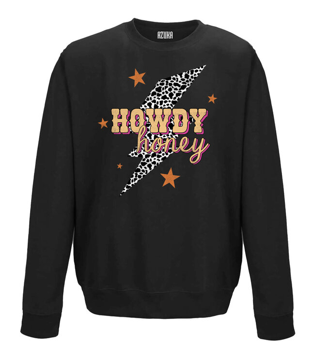 AZUKA Sweater HOWDY HONEY - zwart