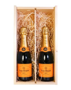 Veuve Clicquot  Geschenkset Houten Kist 2x37,5CL