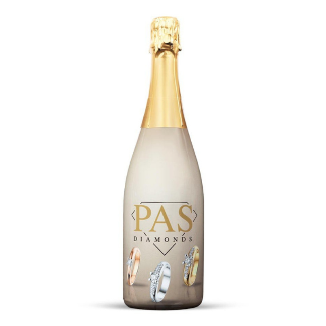 Bedrukte champagne