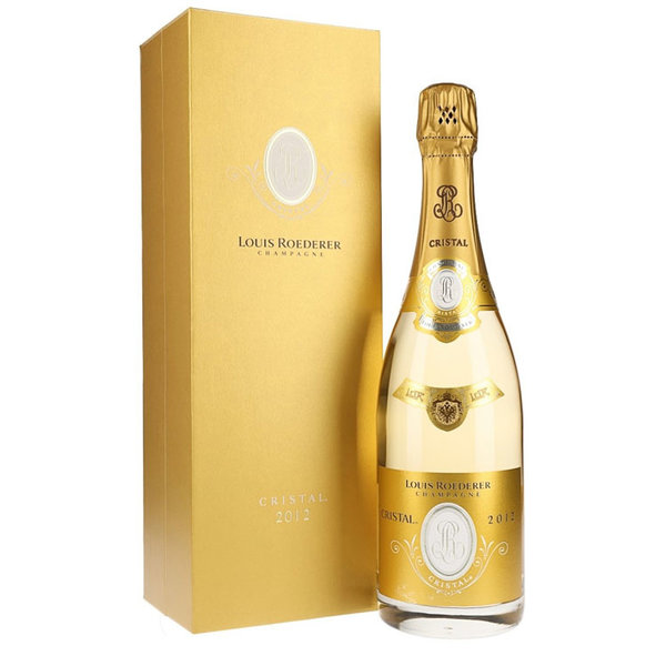 1985 Louis Roederer Cristal Millesime Brut Champagne in Gift Box w/ Flutes  V-95