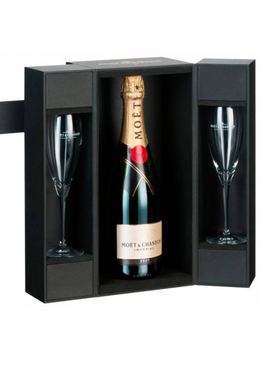 Moët & Chandon Luxe coffret + 2 flutes 75CL Club Champagne