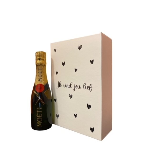 Moët & Chandon "Ik vind jou Lief" Piccolo Brut 20cl geschenkdoos