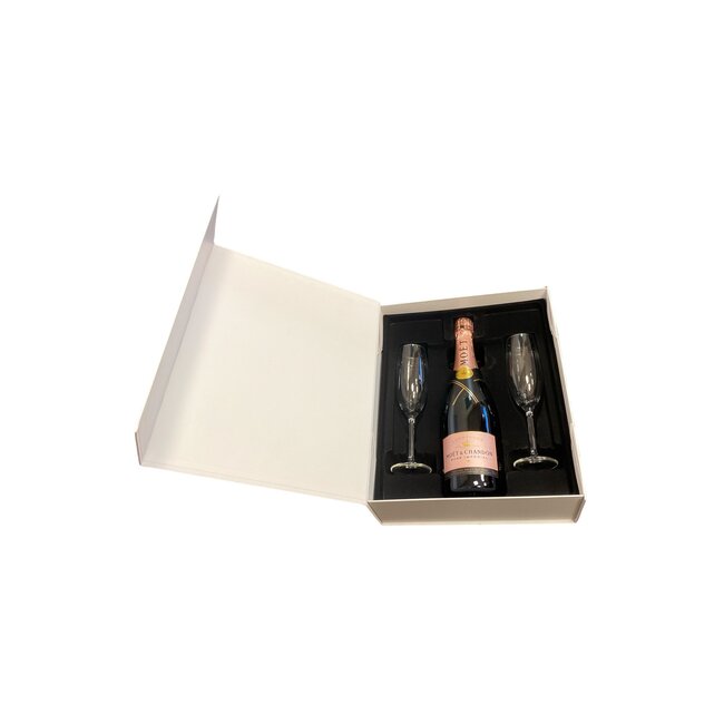 Moët & Chandon "Ik vind jou Lief"  Rosé 75cl met 2 flutes geschenkdoos