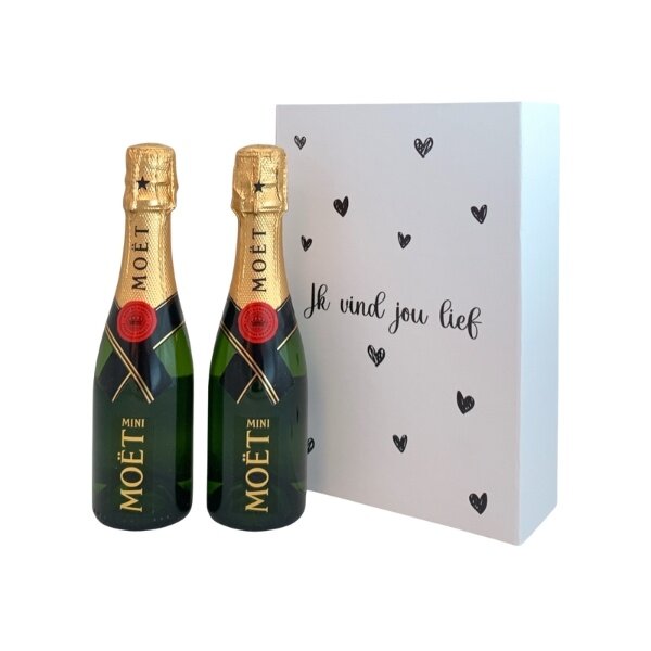 Moët & Chandon Gepersonaliseerde doos met 2 Impérial Champagnes Brut / Rosé 20CL