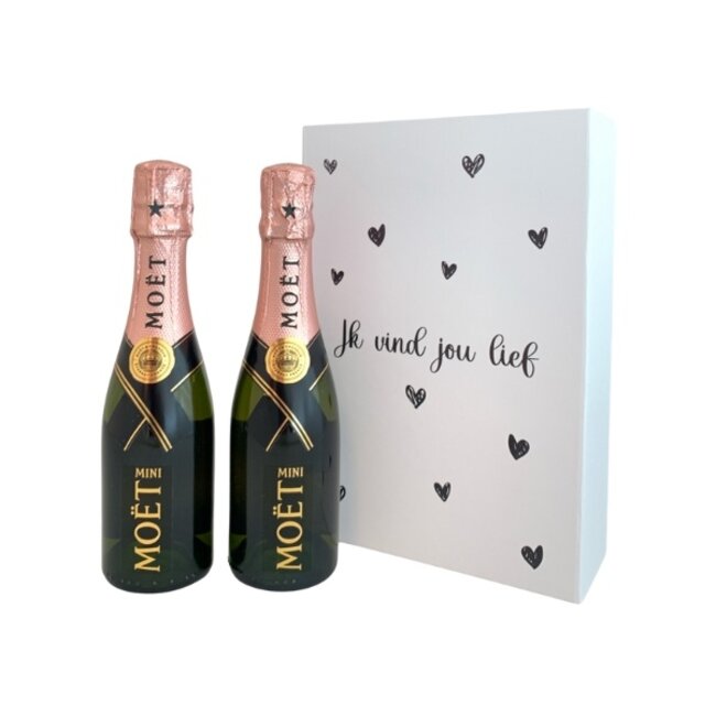 Moët & Chandon Gepersonaliseerde doos met 2 Impérial Champagnes Brut / Rosé 20CL