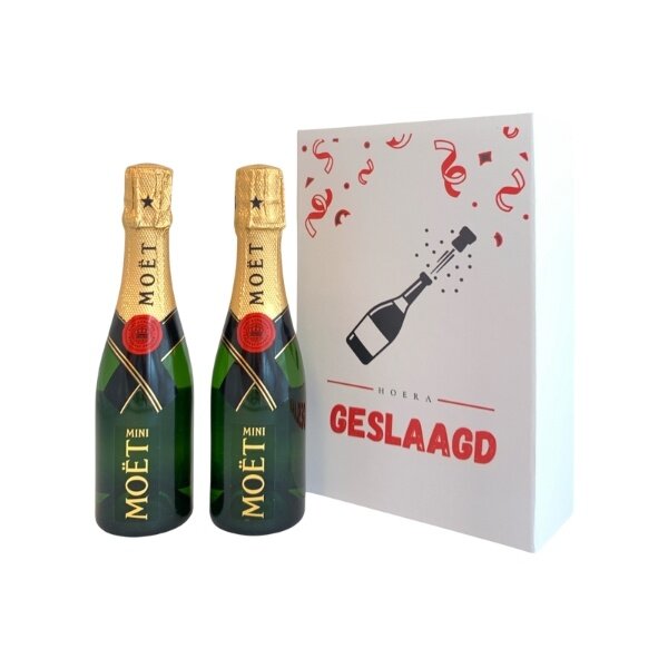 Moët & Chandon Geslaagd doos met 2 Impérial Champagnes Brut / Rosé 20CL