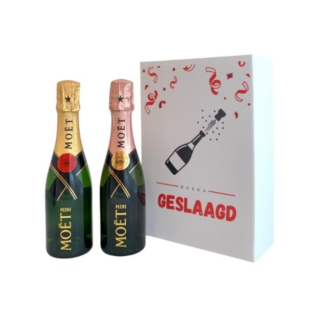 Moët & Chandon Geslaagd doos met 2 Impérial Champagnes Brut / Rosé 20CL