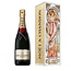 Moët & Chandon Brut 75cl Luxe metalen giftbox  Alfons Mucha (roze jurk)