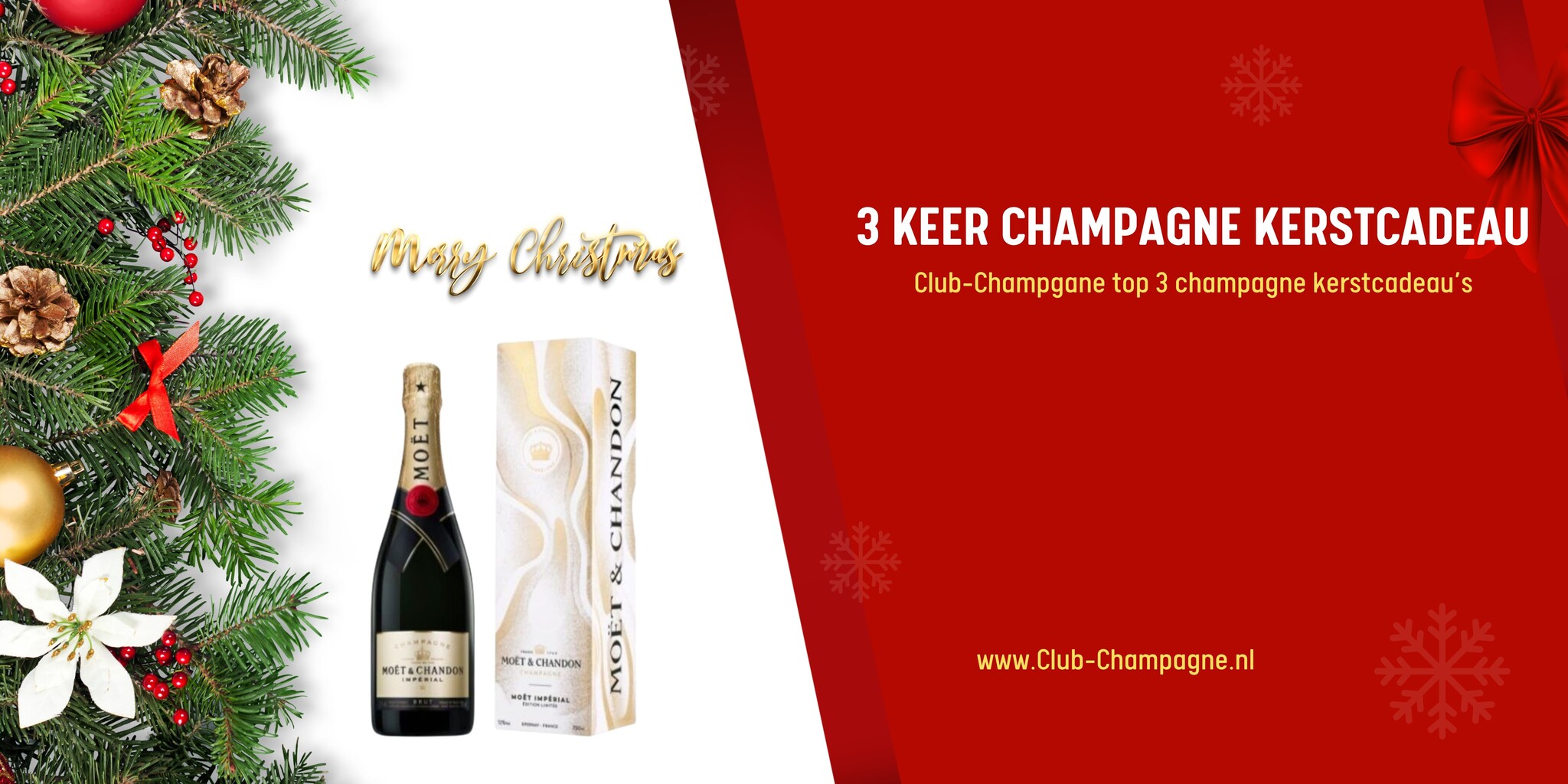 3x Champagne kerstcadeau