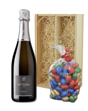 Eric Legrand Paaskist Champagne Brut 75cl met Paaseitjes