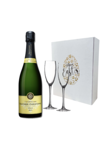 Gauthier-Christophe Brut Reserve 75CL met 2 flutes Paasgeschenkdoos