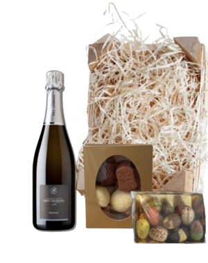 Eric Legrand Paaspakket Champagne Brut 37,5CL met Luxe Paaschocolade en Bonbons