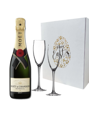 Moët & Chandon Brut 75cl met 2 flutes Paasgeschenk doos