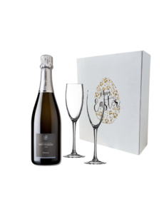 Eric Legrand Brut 75cl met 2 flutes Paasgeschenkdoos