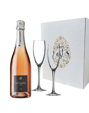 Eric Legrand Rosé 75cl met 2 flutes Paasgeschenkdoos