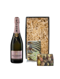 Moët & Chandon Paaspakket Champagne Rosé 75cl met Luxe Paaschocolade  & Paasflikken