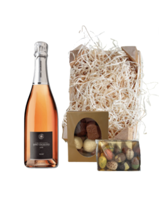 Eric Legrand Paaspakket Champagne Rosé 37,5CL met Luxe Paaschocolade en Bonbons