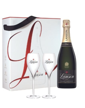 Lanson Le Black Label Brut 75cl met 2 Glazen in Giftpack