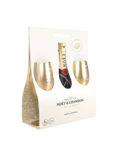 Moët & Chandon Imperial Brut 75CL met 2  Gouden Glazen