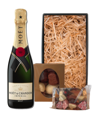 Moët & Chandon Champagne Brut 75CL Valentijnspakket met Chocolade