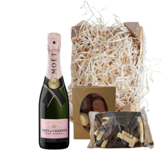 Moët & Chandon Champagne Rosé 37,5cl met Luxe Bonbon  & Chocolade