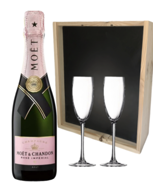 Moët & Chandon Impérial Rosé in Geschenkkist + 2 flutes 75CL