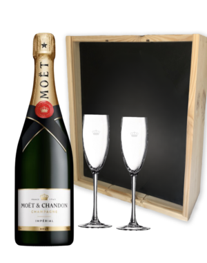 Moët & Chandon Brut Impérial 75CL in Geschenkkist + 2 Moët flutes