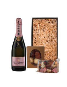 Moët & Chandon Champagne Rosé 75CL Valentijnspakket met Chocolade